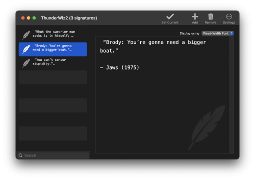 ThunderWiz2 - Quote Editor